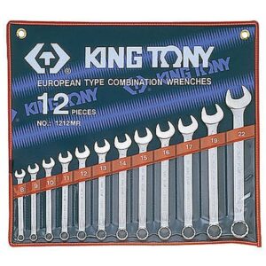 黑手專賣店  附發票 原廠藍帶工具 KING TONY 公制 12件組 梅開板手組 梅花板手 1212MR