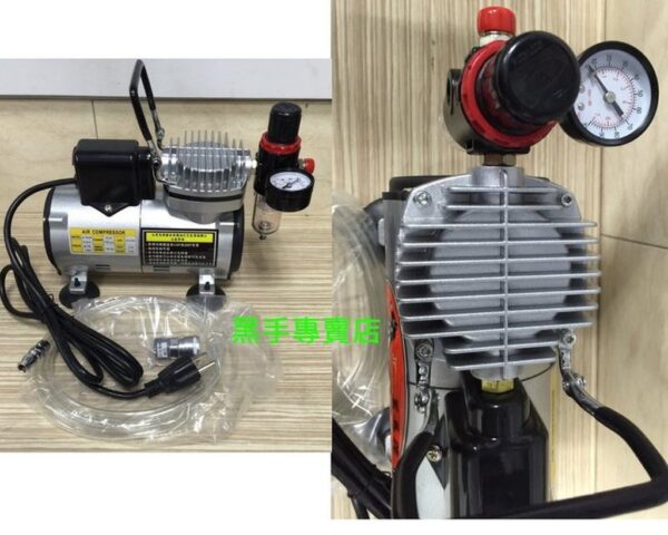 黑手專賣店 附發票 台灣製 黑馬牌 型號 JF-RU06  靜音無油式 小型空壓機 指甲彩繪 美術靜音風車 靜音空壓機