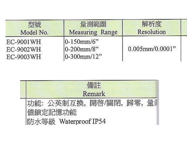 黑手專賣店 附發票 台灣外銷品牌 防水型IP54數位游標卡尺12" 300MM 電子游標卡尺 電子卡尺