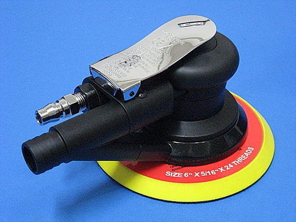 黑手專賣店 附發票 台灣外銷品 6吋 自動集塵 氣動研磨機 (附管/袋) 氣動砂磨機 氣動磨光機 S-816S