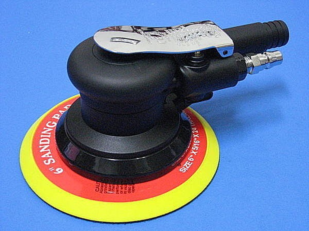 黑手專賣店 附發票 台灣外銷品 6吋 自動集塵 氣動研磨機 (附管/袋) 氣動砂磨機 氣動磨光機 S-816S