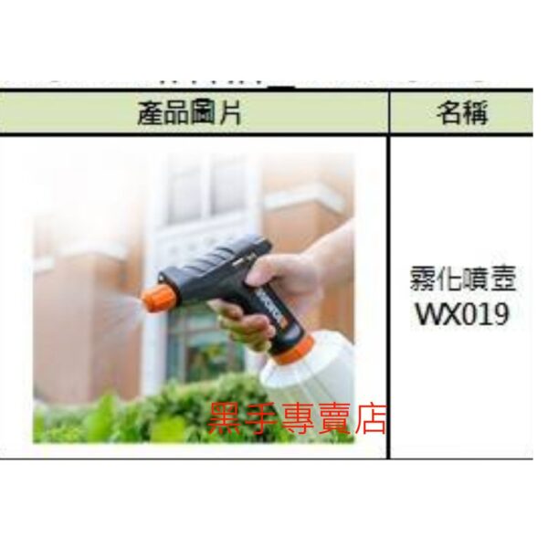 黑手專賣店 附發票 威克士 WORX WX019 4V電動噴壺 電動霧化噴壺 消毒噴霧器 園藝澆水 電動噴水器 噴霧器