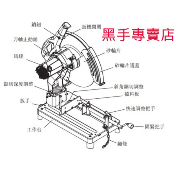 黑手專賣店 附發票力山 CS3555R 強力型14吋金工切斷機 14吋砂輪機 14吋切斷機 非CS355R 14"切斷機