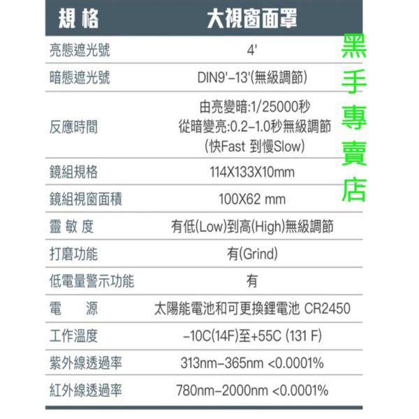 黑手專賣店 附發票 台灣松盈品牌 大視窗電焊面罩 自動變色焊接面罩 氬焊面罩 co2焊接面罩 自動變色電焊面罩