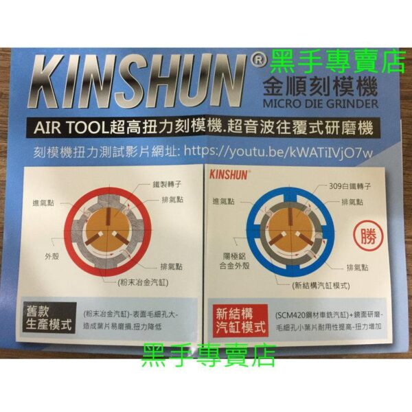 日昌五金 附發票採用日本軸承和不銹鋼轉子 KINSHUN KIN-230 筆型氣動刻磨機 小蜜蜂 氣動研磨機 筆型刻磨機