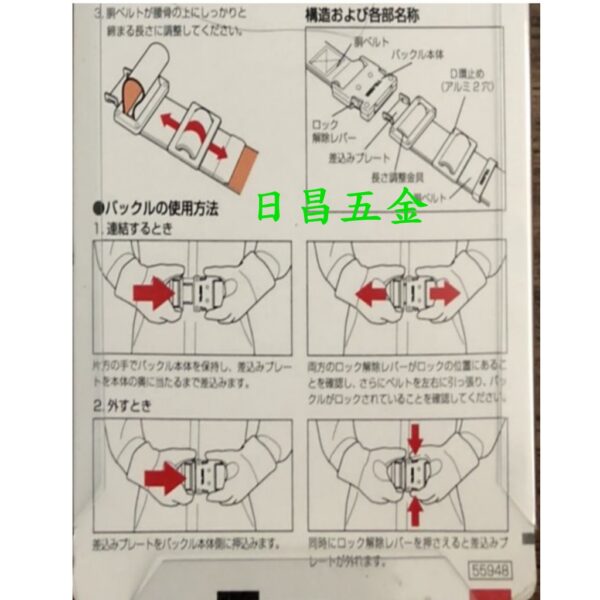 日昌五金   附發票TAJIMA 田島 經典黑 S/M/L鍛造鋁插扣式S腰帶快扣式S腰帶 鍛造扣環工作腰帶 鍛造扣環S腰