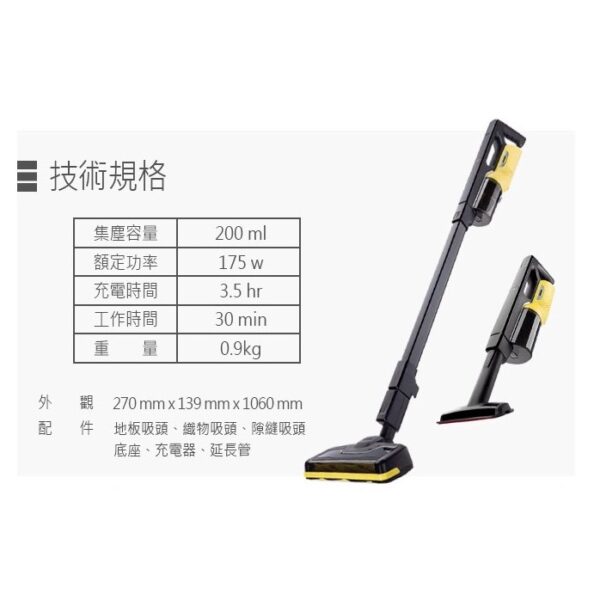 日昌五金 含稅 原廠 Karcher 德國 凱馳 無線手持吸塵器 VC4i Cordless 無線吸塵器 充電式 吸塵器