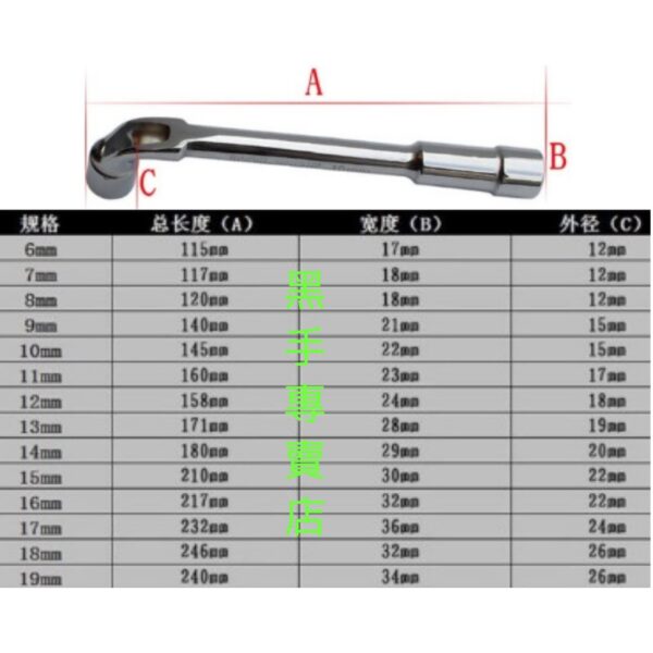 黑手專賣店 附發票 暢銷品牌 尺寸齊全煙斗板手 雙頭板手 六角套筒板手 雙口板手 菸斗板手 彎式板手 90度雙頭板手