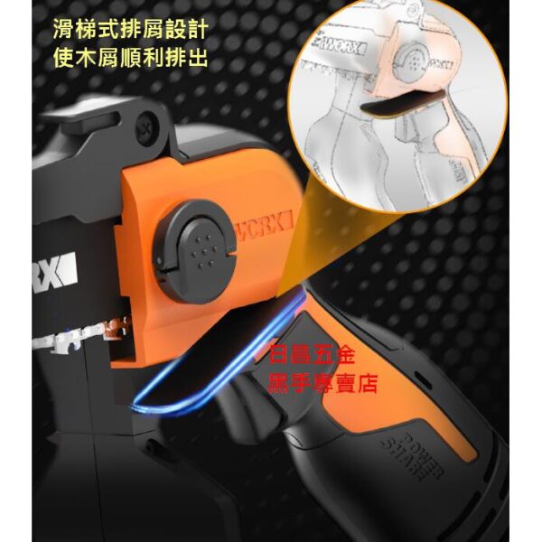 黑手專賣店 附發票 WORX 威克士 鋰電鏈鋸 WORX WG324E 家用小型迷你手持電鋸 充電式鏈鋸