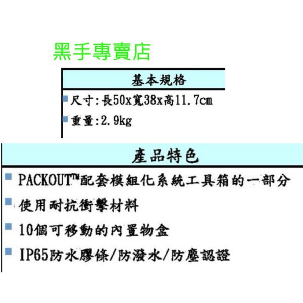 黑手專賣店 MILWAUKEE 米沃奇 美沃奇 48-22-8430 配套智能收納箱(大) 零件盒 工具箱 工具盒