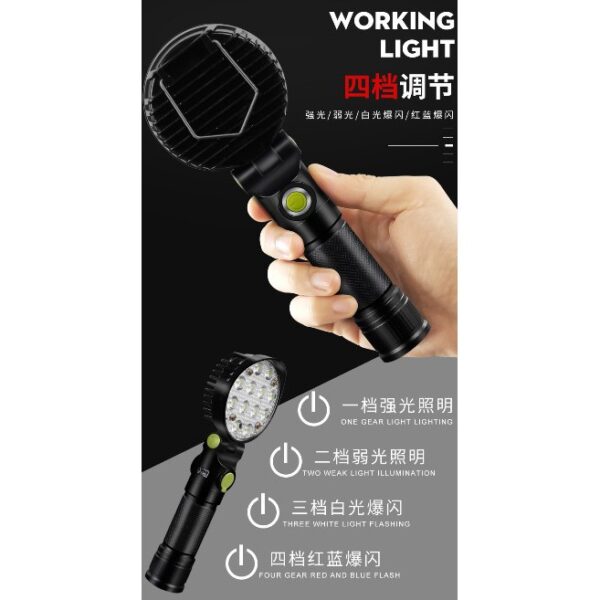 黑手專賣店 led 圓形款 底部附磁 充電式 鋁合金機身 工作燈 照明燈 探照燈 汽修燈 led 維修燈 (不含電池)