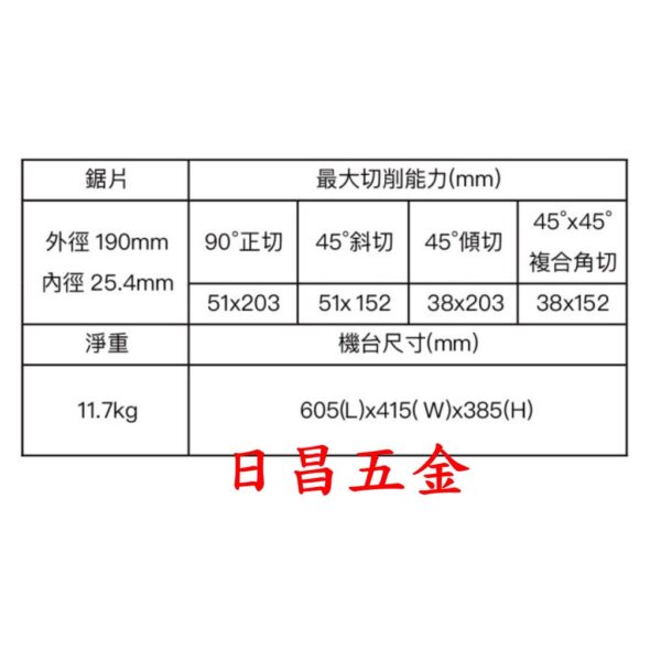 日昌五金 附發票 REXON 力山 SM1851R 7吋滑軌式角度切斷機 木工角度切斷機 鋁用角度切斷機 角度木工切斷機