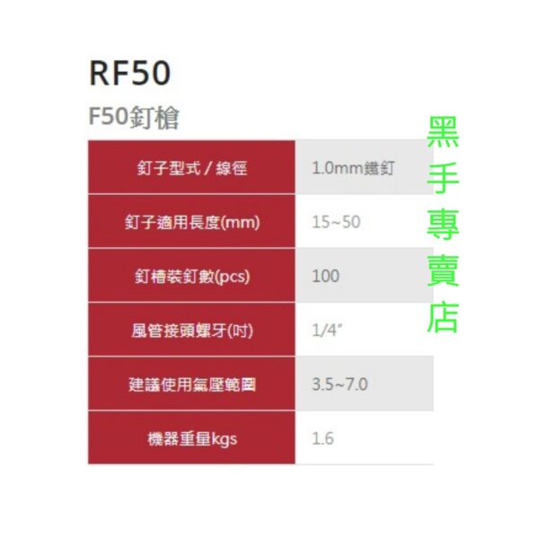 黑手專賣店 附發票 台灣製 REXON 力山 F-50釘槍 F50釘槍 RF50釘槍 氣動釘槍