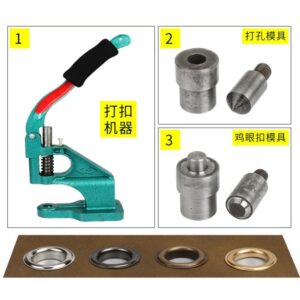 黑手專賣店 附發票雞眼叩機 銅扣機 打洞機 鉚釘扣 壓扣機 打空機 含打洞模具+壓扣模具3.0~22MM 任選一種