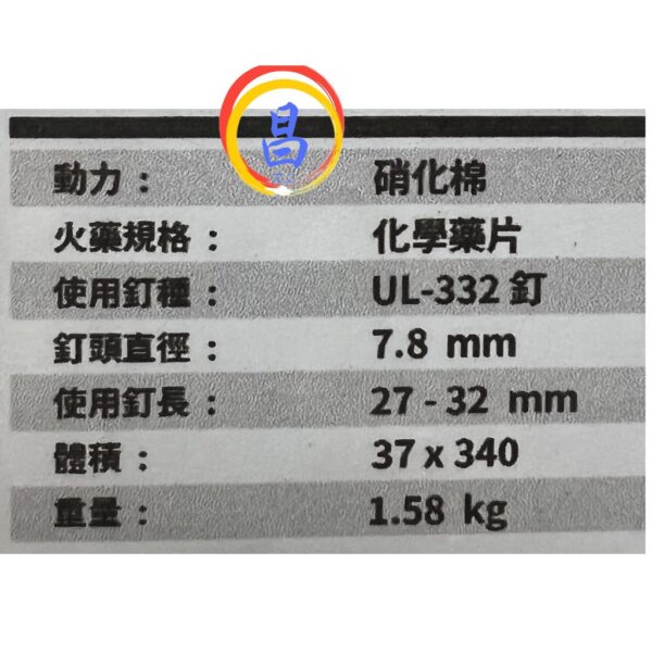 日昌五金 附發票 KOMOTA UL-332-2 竹桿槍 竹竿槍 輕鋼架竹竿槍 輕隔間工程定點火藥槍