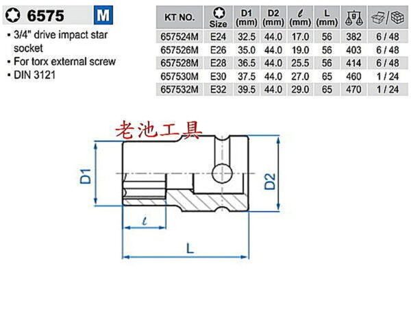 黑手專賣店 附發票 KING TONY 3/4" 六角星型氣動套筒 6分氣動套筒 六分套筒 6分套筒組 6575M