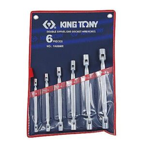 = 黑手專賣店 = 附發票 原廠藍帶工具 KING TONY 6支組 雙搖頭套筒板手 套筒式板手 1A06MR