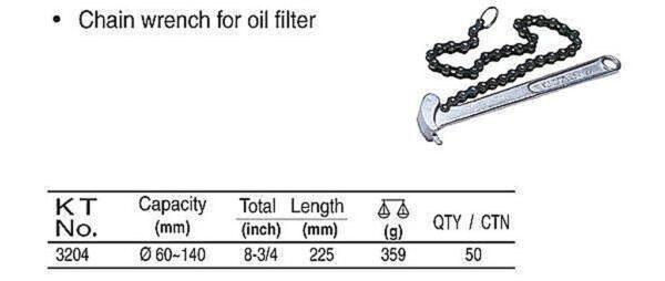 黑手專賣店 附發票 KING TONY 油芯鏈條扳手 3204