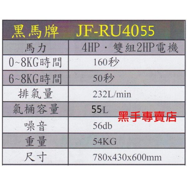 黑手專賣店 附發票 集氣快超靜音 台灣黑馬牌 4HP55L 靜音無油式空壓機 靜音空壓機 無油空壓機 靜音風車 無油風車