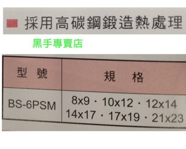 黑手專賣店 附發票 ALSTRONG B-6PSM-1 6支組 歐式薄型開口扳手組 開口板手組 梅開板手組 雙開口板手