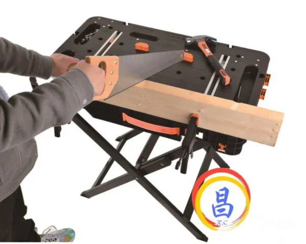 日昌五金 附發票TACTIX TX-6160 多功能攜帶型附輪工作桌 耐重350Kg F夾工作桌 工作台 木工台 木工桌：圖片 2