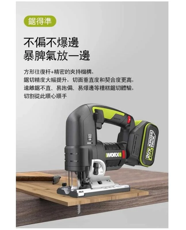 日昌五金含稅 威克士 天恕公司貨 WORX WU550 無刷鋰電曲線鋸 多功能電鋸 往復鋸 WU550.9 木板切割:圖片 3