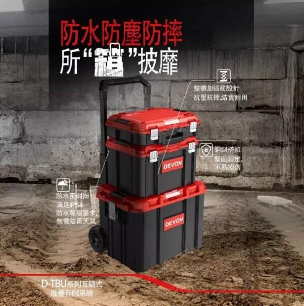 日昌五金 含稅 DEVON大有 三合一 拉桿工具箱 工具箱 工具箱推車 收納箱 工具箱車：圖片 2