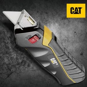 日昌五金 含稅 Cat 專業工具 按壓式美工刀 開箱刀 多用途刀 附贈三片安全梯形刀片 專利按壓伸縮結構 台灣製造