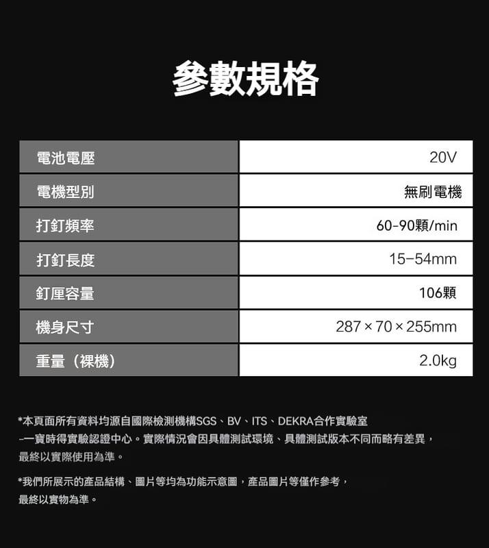 含稅 威克士 WU846 無刷鋰電 F50直釘槍 無刷釘槍 F30釘槍 鋰電釘槍 F30 /F50 通用:圖片 5